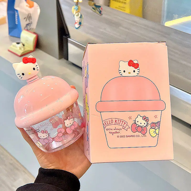 

255 мл мультяшная чашка для воды Hellokitty кавайная девушка модная творческая модель с рисунком аниме чашка для напитков детская чашка для молочных напитков 3D наклейки