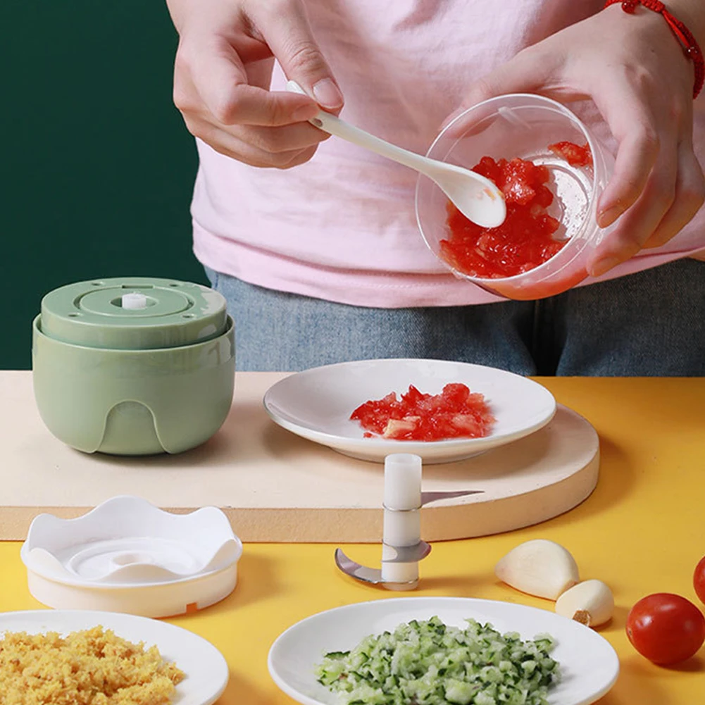 100ML 23W Garlic Mincer Masher Meat Grinders 304 Stainless Steel Blades USB Charging Rechargable for Vegetables Onions Spices 4