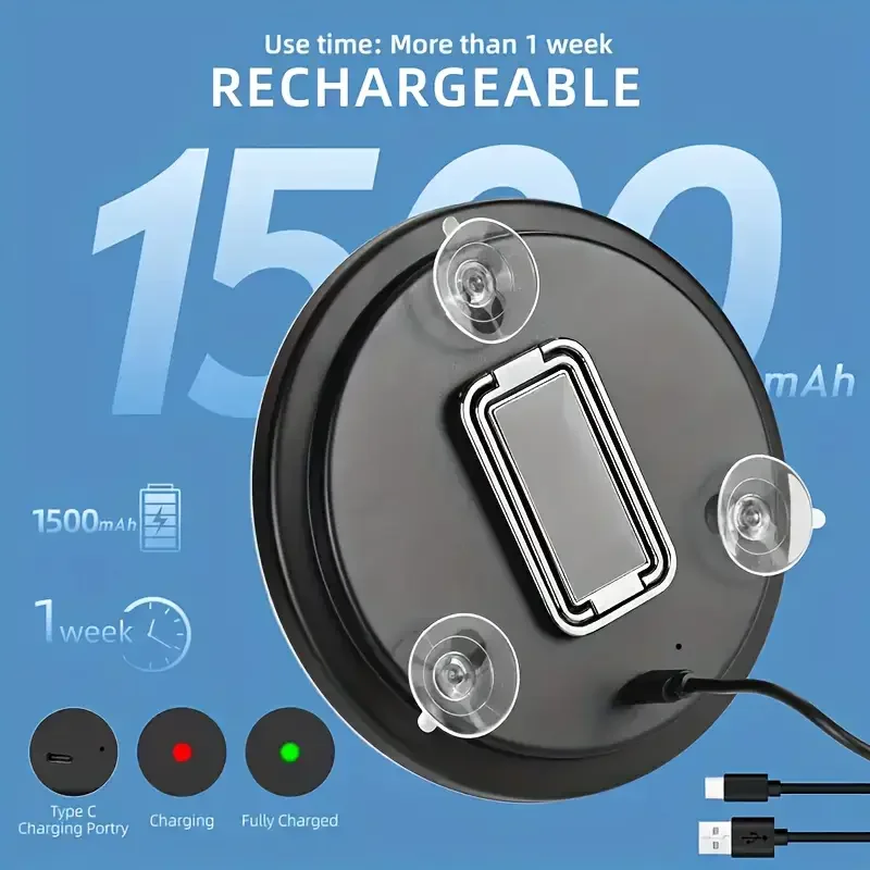 1x 40X Magnifying Mirror with Light, Adjustable Color Lighting, Includes 3 Suction Cups, Stand & Clips, Perfect for Makeup Vanit