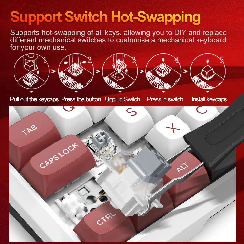 E-YOOSO Z82 USB RGB Mechanical Gaming 78% Wired Keyboard 82 Keys