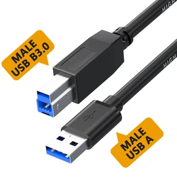 High-Speed USB Type A to USB 3.0 Type B Data Cable - 0.5m (Black)