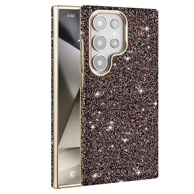 Glitter Bling Magnetic Attraction Phone Case with Electroplating Bumper