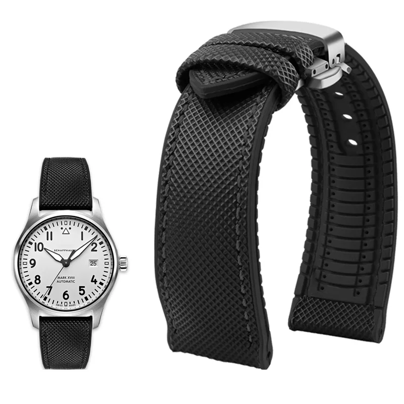 Durable Canvas Nylon Waterproof Watch Strap with Rubber Lining - Men's Watchband Accessories