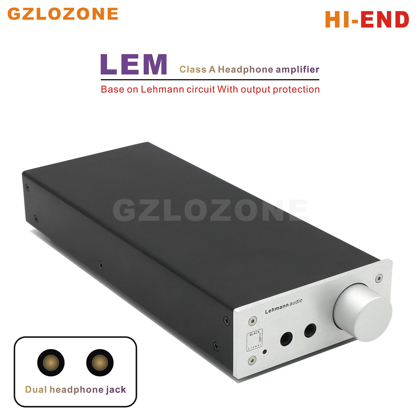 Base Dell'Amplificatore Per Cuffie Di Classe A Hi-End Lem In Oro Viola Su Circuito Preamp Lehmann Con Protezione Dell'Uscita (Z-10)