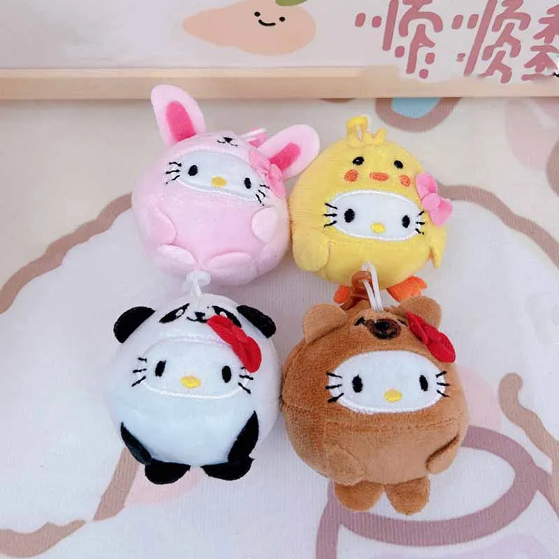 

Hellokittys Cinnamoroll Kuromi Melody Purin Pochacco Backpack Pendant Cartoon Plush Student Schoolbag Ornaments Women Bag Decor