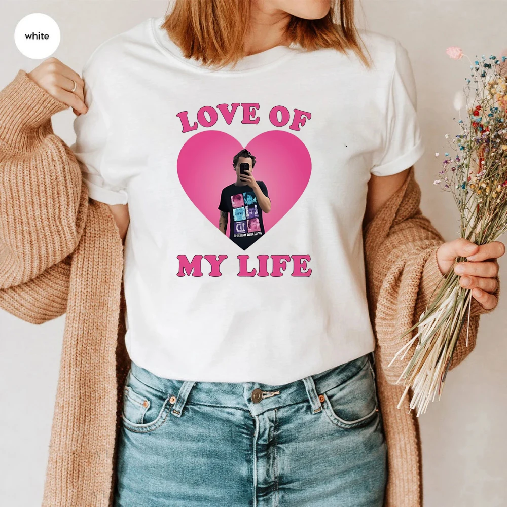 

Футболка с надписью Love of My Life HS Graphic, приятная Футболка Love on Tour, футболка HS Selfie Y2k 90-х, футболка в стиле Харадзюку, Милая футболка