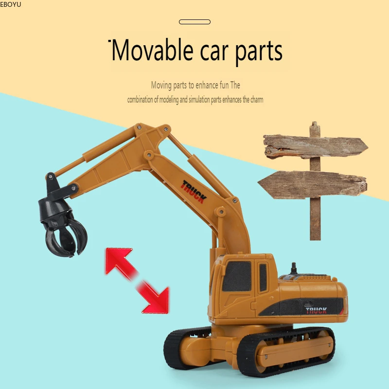 Shenqiwei 8029 Mini RC Truck 1:64 4CH RC Excavator Rechargeable RC Crane Truck Gift Toy for Kids 6