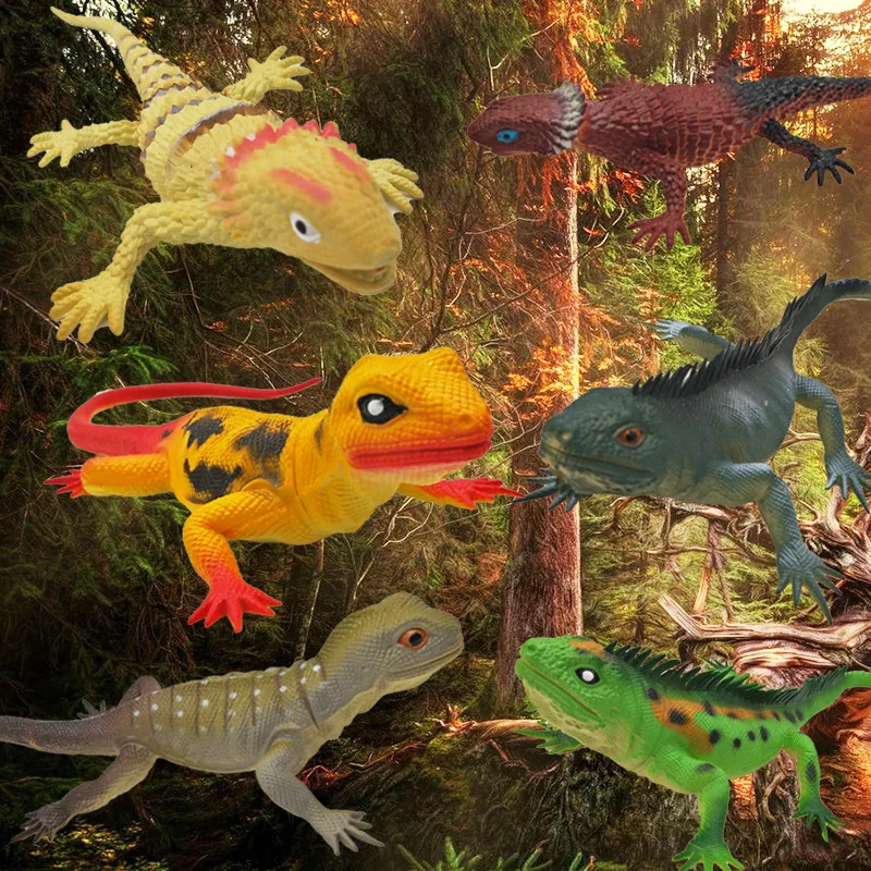 HOT SALE Soft Rubber Reptile Model Toy, Simulation Lizard, Squeaking And Vocal Lizard, Animal Tricky Vent Toy Kids Toys
