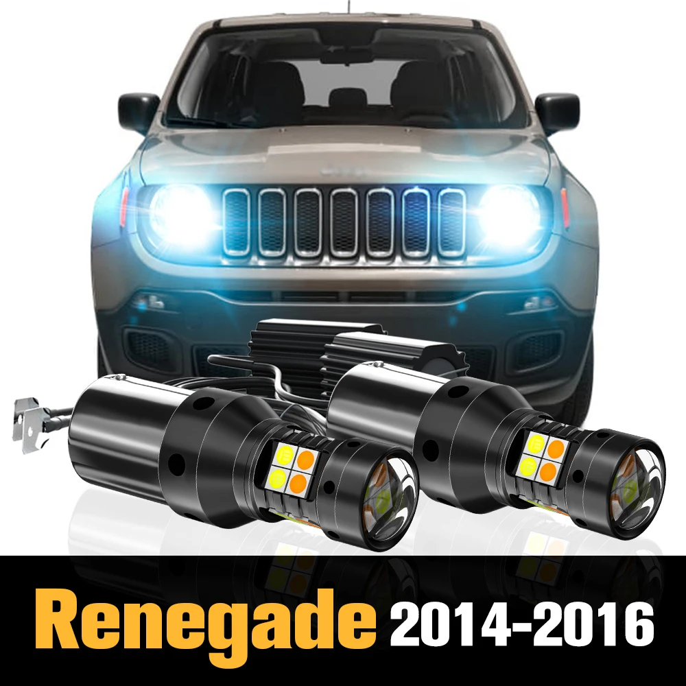 

2pcs Canbus LED Dual Mode Turn Signal+Daytime Running Light DRL Accessories For Jeep Renegade 2014 2015 2016