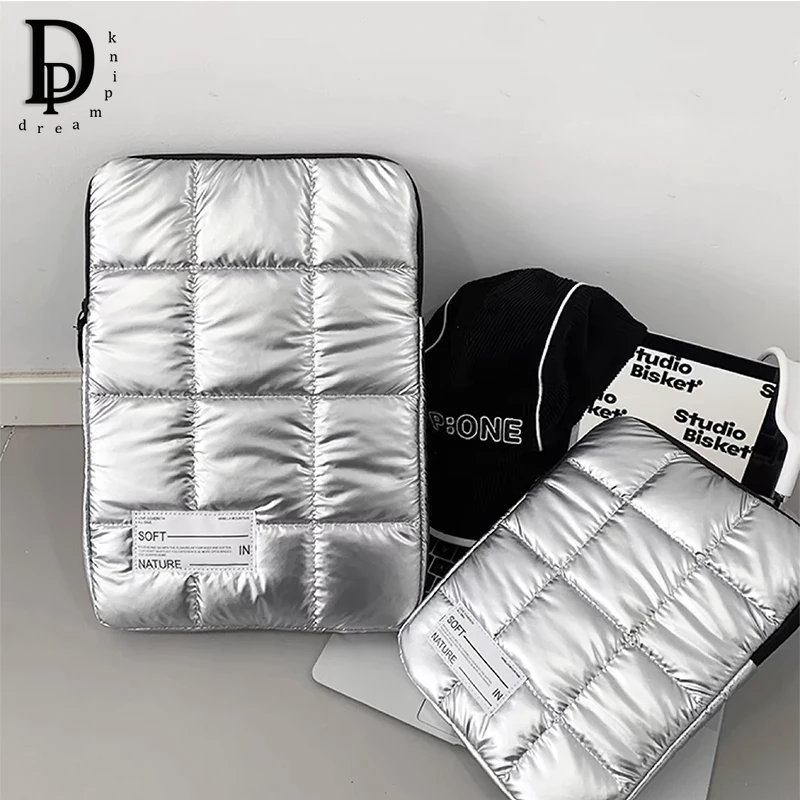 Fashion Portable Laptop Bag Woman Ins Style Pillow Tablet Computer Bags Man Zipper Large Capacity Business Student 13 inch Bags
