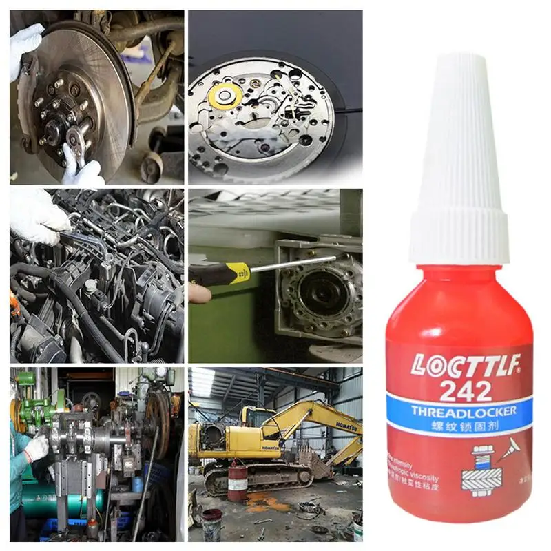 Threadlocker Loctite 242, agente de bloqueo de rosca, pegamento anaeróbico, adhesivo de tornillo antisuelto para uso doméstico, 10ml