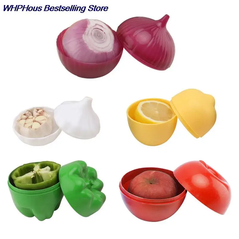 

Onion Garlic Tomatoes Lemon Green Pepper Fresh Storage Kitchen Food Box Creative Organizer Crisper Vegetable Containers