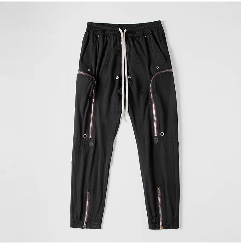 IEFB High Quality Male's Trousers Streetwear Multi Zipper Trend Men's Casual Pants Drawstring Elastic Waist Ankle-length Pants 2