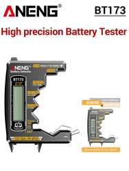 Universal Battery Tester with Visual Display - ANENG BT173 Battery Detector (Black)
