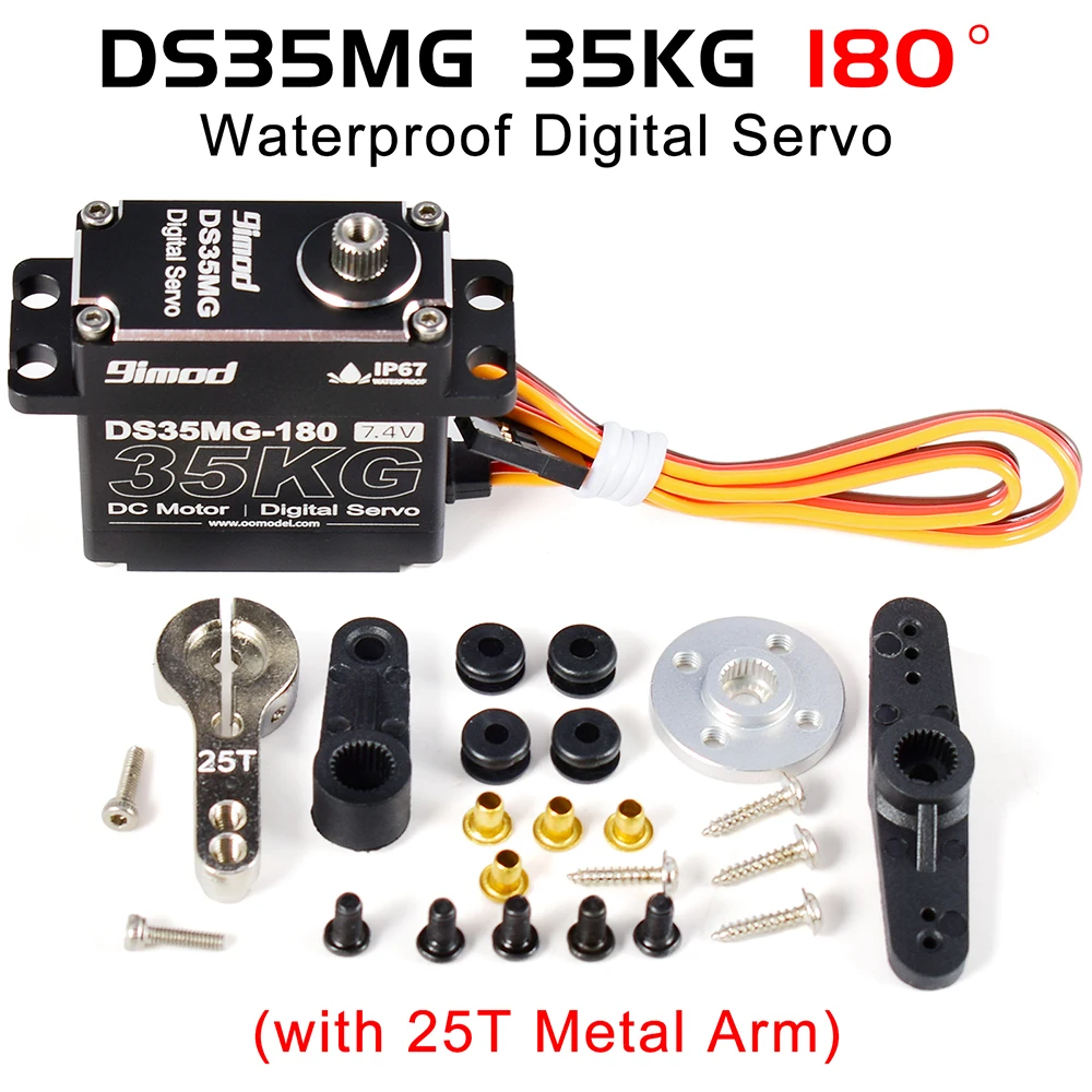 Sd8cd9882a7864cb882ad9e5e5c5d701eX 9imod DS35MG 35kg 방수 서보 180°/270° 전체 알루미늄 케이스 스테인리스 스틸 기어 고토크 1/8 1/10 RC카용