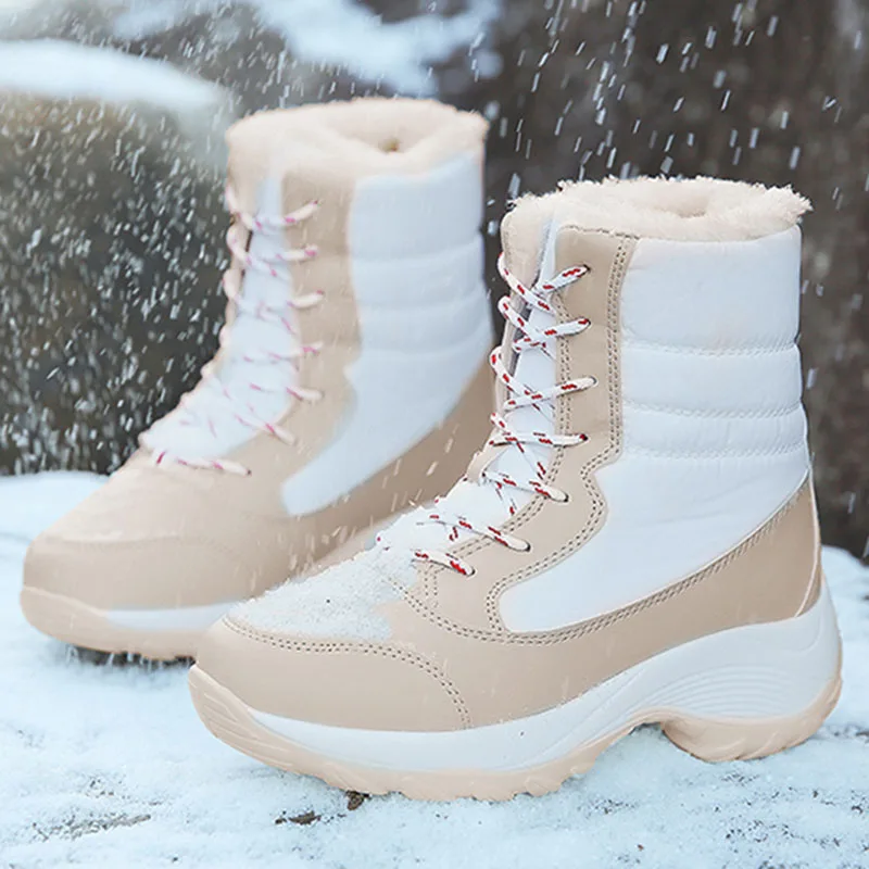 LIANYUN Botas de Nieve para Mujer con Forro de Felpa y Acolchadas