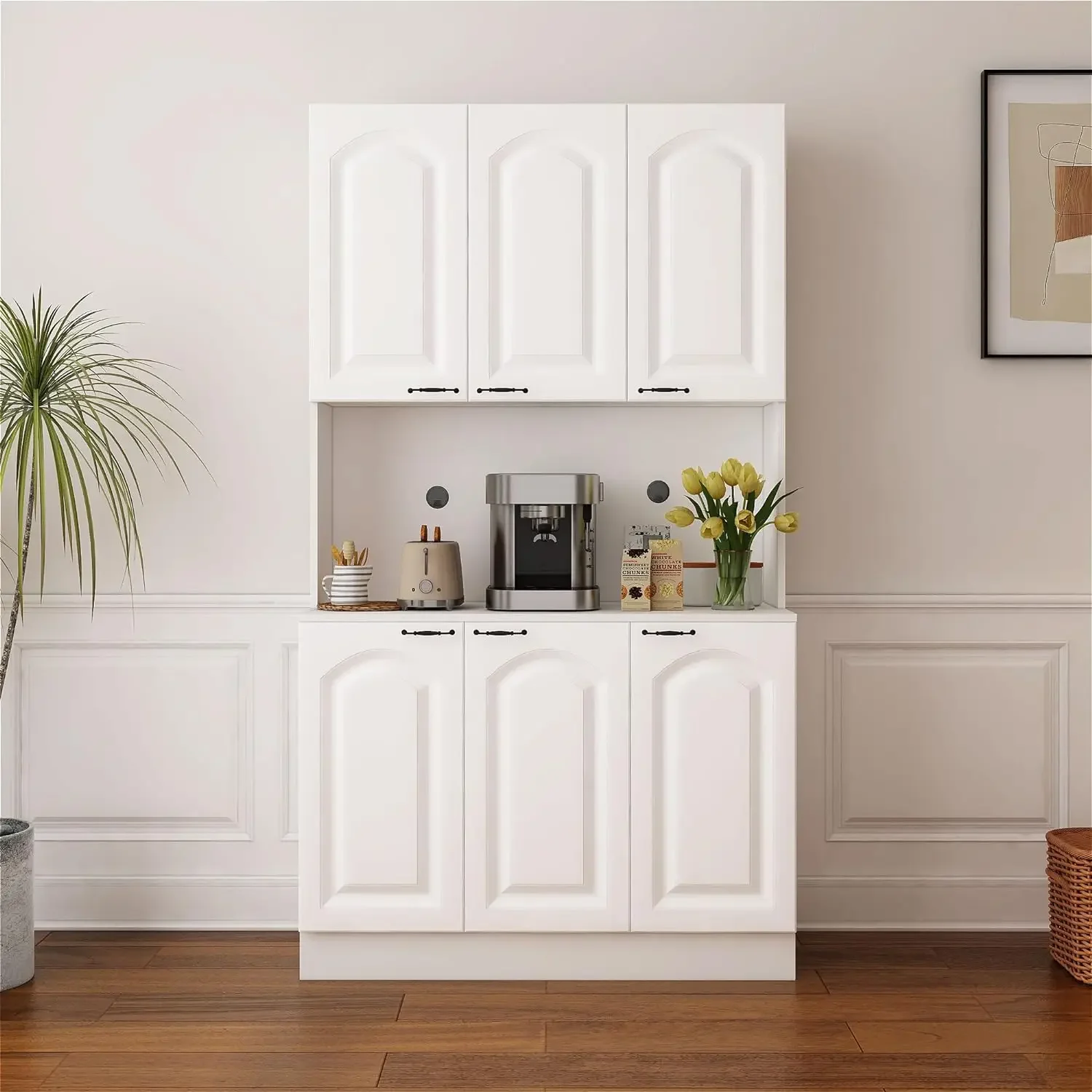 

Kitchen Pantry Cabinet, Freestanding Buffet Cupboards Sideboard with Doors & Adjustable Shelves, Storage Cabinet Cupboard