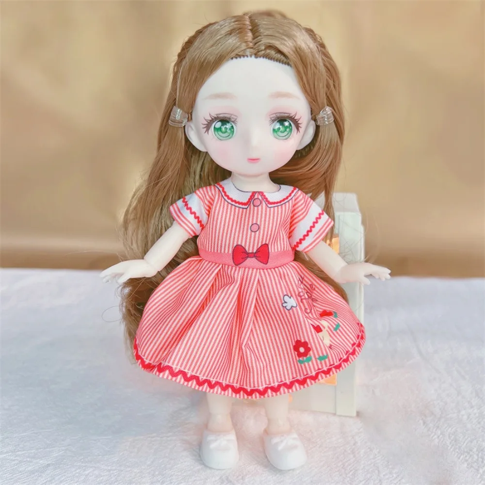 Movable Joint 16cm Anime Eyes Ball Jointed Body 1/8 Kawaii Bjd Mini Colorful Cute Bjd Anime Accessories