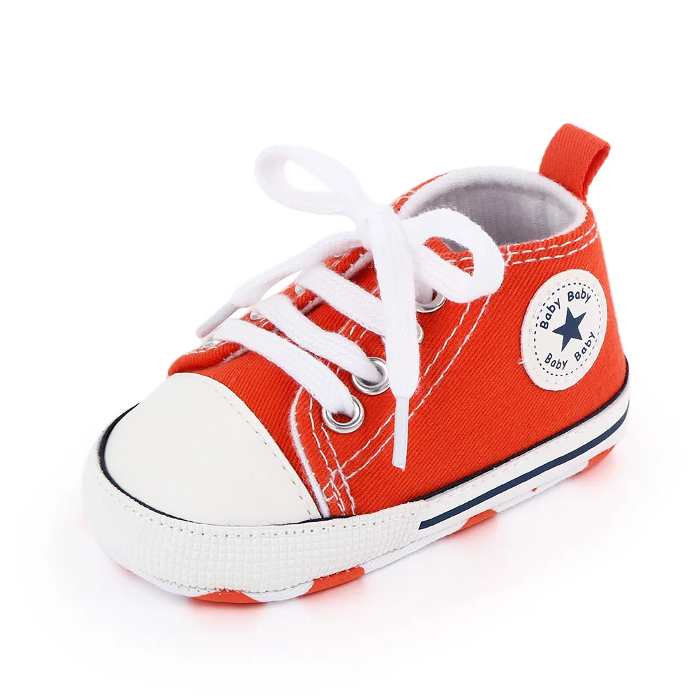 Spring Collection Baby Shoes: Classic Canvas Sneakers with Soft Sole for Newborns and Toddlers