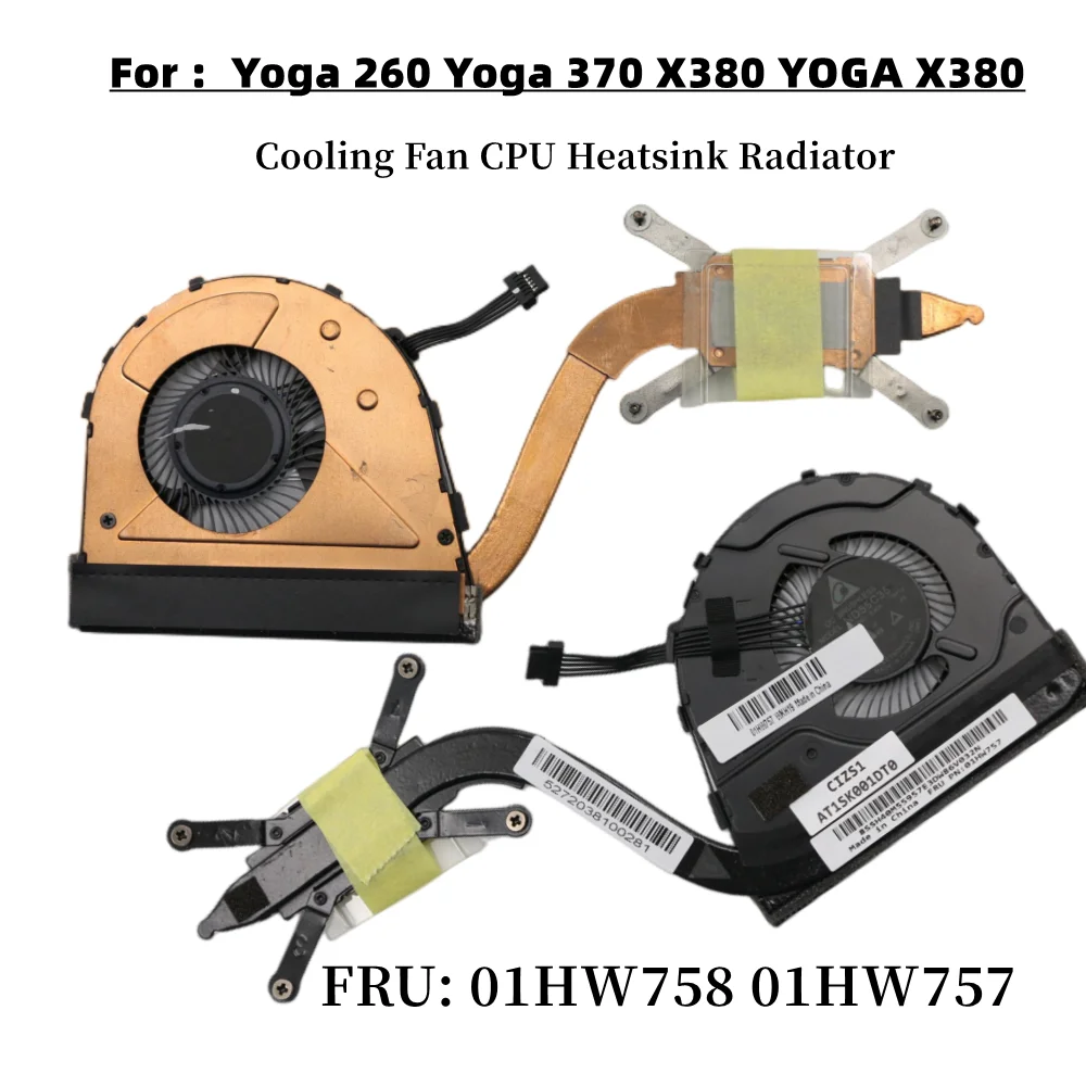 Lenovo-thinkpad Yoga 260 Yoga 370 X380 Laptop Cpu Dissipador de Resfriamento e Ventilador Fru 01hw758 01hw757 Novo
