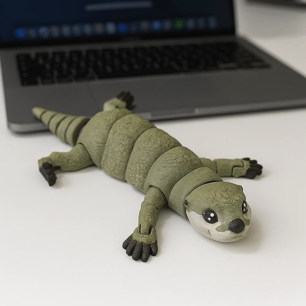Creative 3D Printed Multi-Jointed Movable Otter Toy - Cute Style PLA Mini Otter Doll Gift