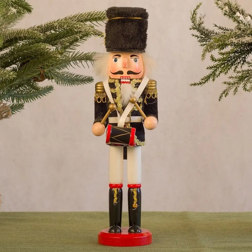 Advent Supplies Vintage Christmas Nutcracker Painted King Soldier Doll Drummer Handicraft Handcraft Figurine Office Decor