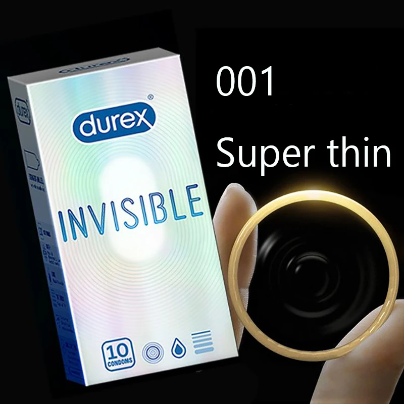 Durex 001 Ultra Thin Condom 20pcs Invisible Sex Products More Lubricated Natural Latex Penis Sleeve Sex for Men Intimate Condone