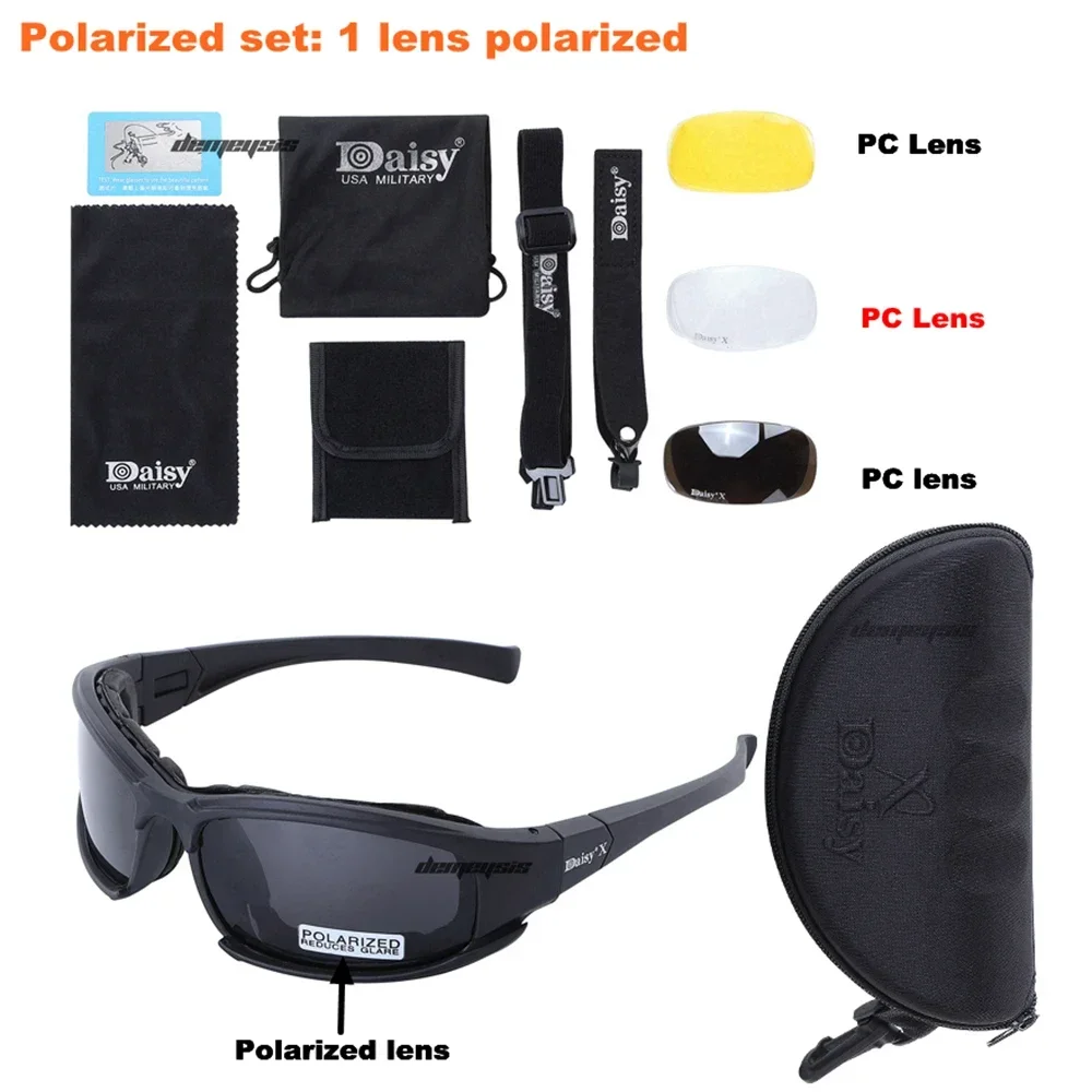 Photochromic Polarized Tactical Outdoor Sunglasses and Goggles Set