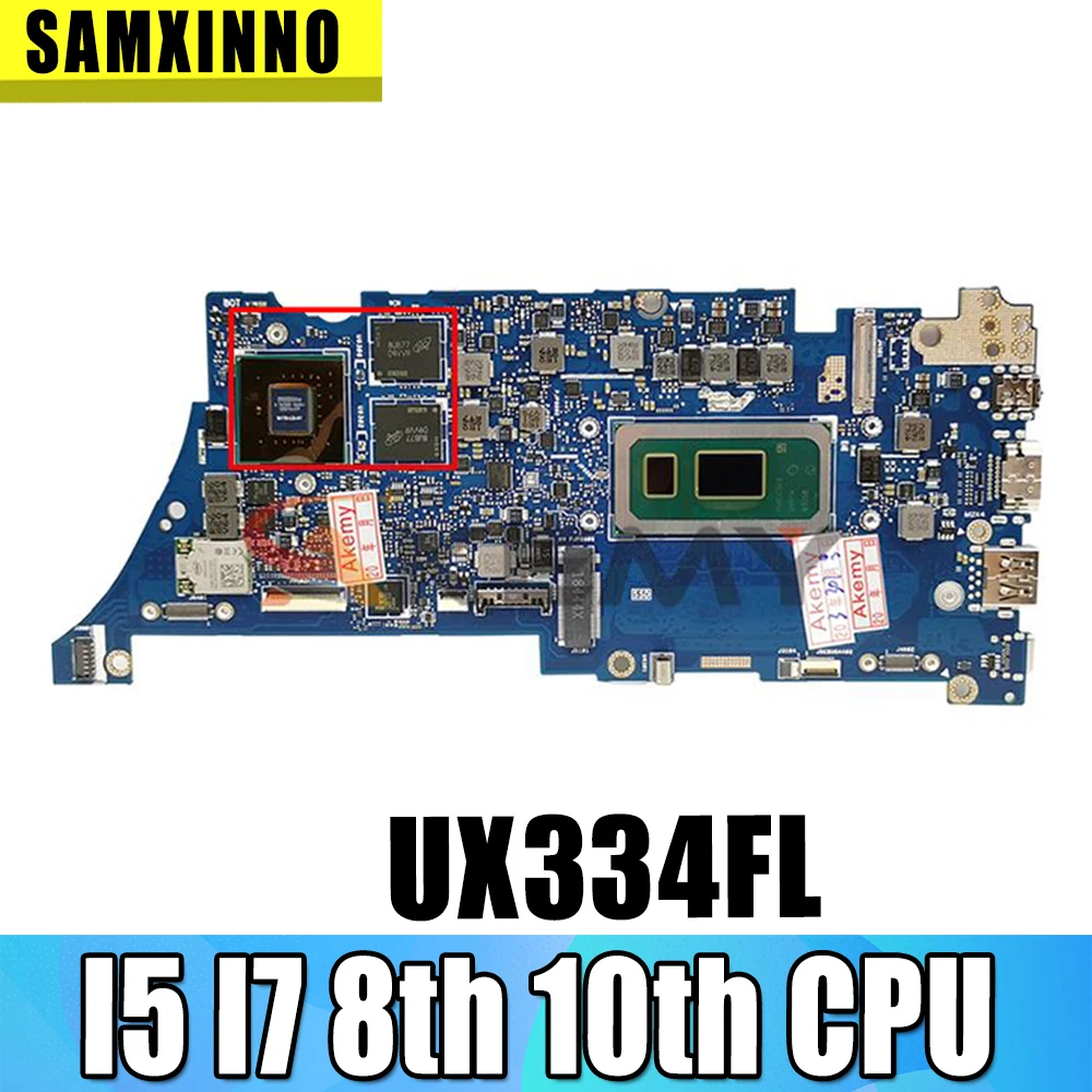 Материнская плата UX334FL для ноутбука ASUS ZenBook 13 UX434FAC материнская I5 I7 8-го 10-го ЦПУ 8 ГБ
