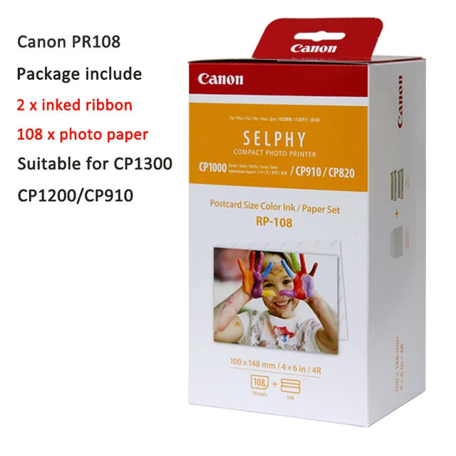 3 Pack Canon KP-108IN / KP108 Color Ink Paper includes 324 Ink Paper sheets  + 9 Ink toners for Canon Selphy CP1300, CP1200, CP910, CP900, cp770, cp760  Compact Photo Printers 