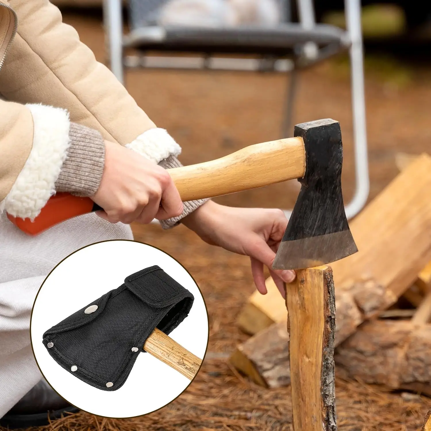 Axe Head Sheath Holster Hatchet Cover for 1-1/4lb Axe Ax Head Sheath Holster Hatchet Blade Protector for Outdoor Work Cover