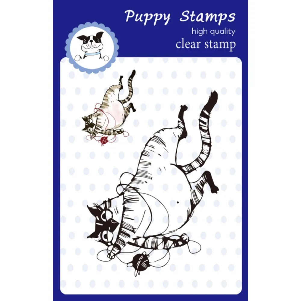 

PUPPY STAMP Play Cat Clear Stamps Metal Cutting Dies Make Card Scrapbook Embossed Paper Album Craft Knife Mould Halloween