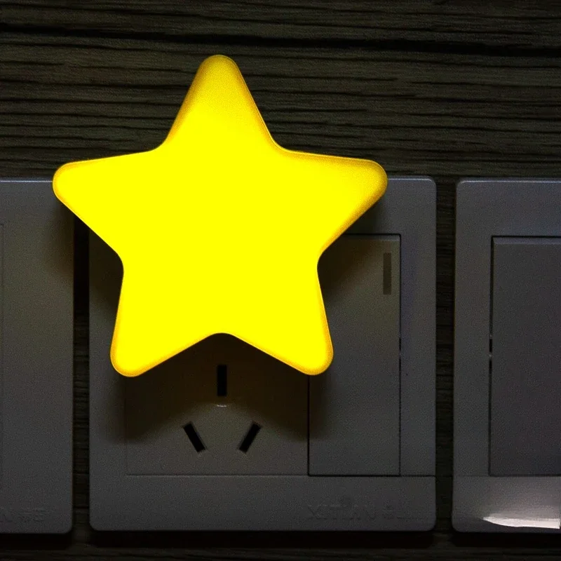 

Cute Star LED Plug-in Night Light AC110-220V Timer Light Sensor Control Bedside Wall Lamp Baby Sleeping Light Night