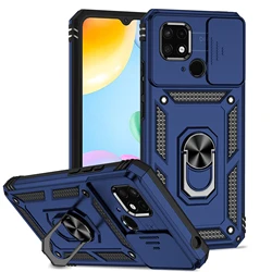 Premium Shockproof Armor Case with Ring Holder & Slide Lens Stand for Redmi 15C 4G （173mm） (BL)