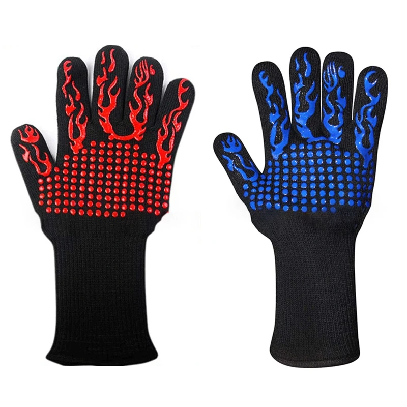 Microwave Oven Mitts Insulated Gloves Heat Resistant Gloves 2 Colors to Choose Dropship