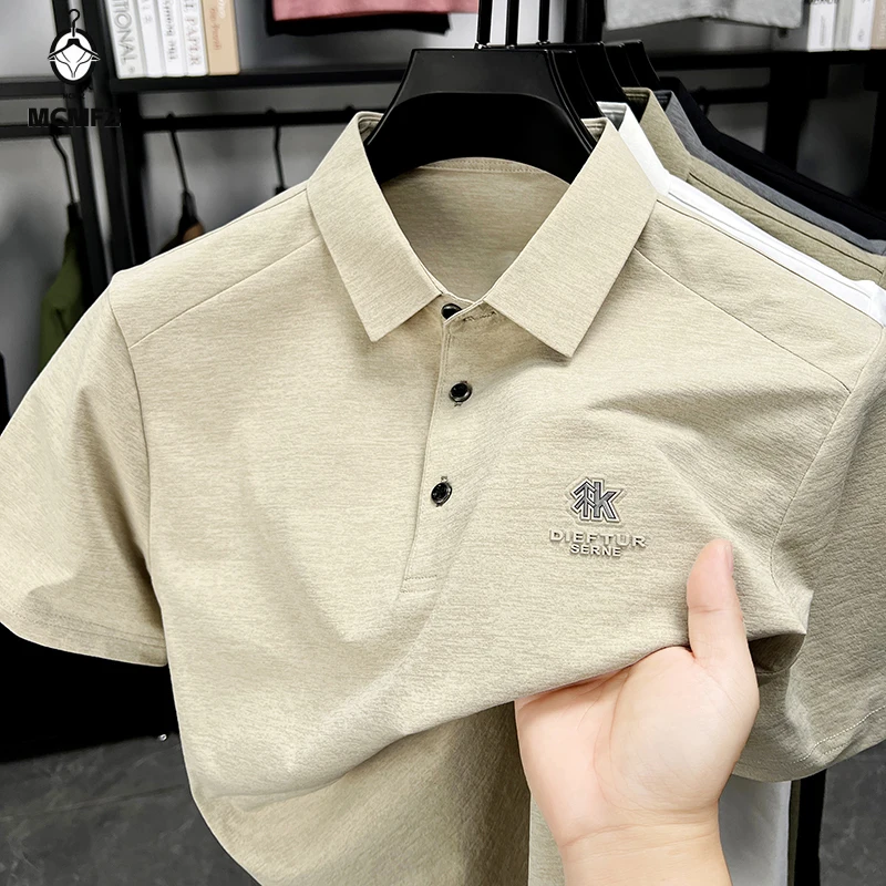 Polo a Maniche Lunghe da Uomo con Pannello in Rete Traspirante, Top Casual per Ufficio e Lavoro, Vestibilità Slim con Colletto a Bottoni - immagine 4