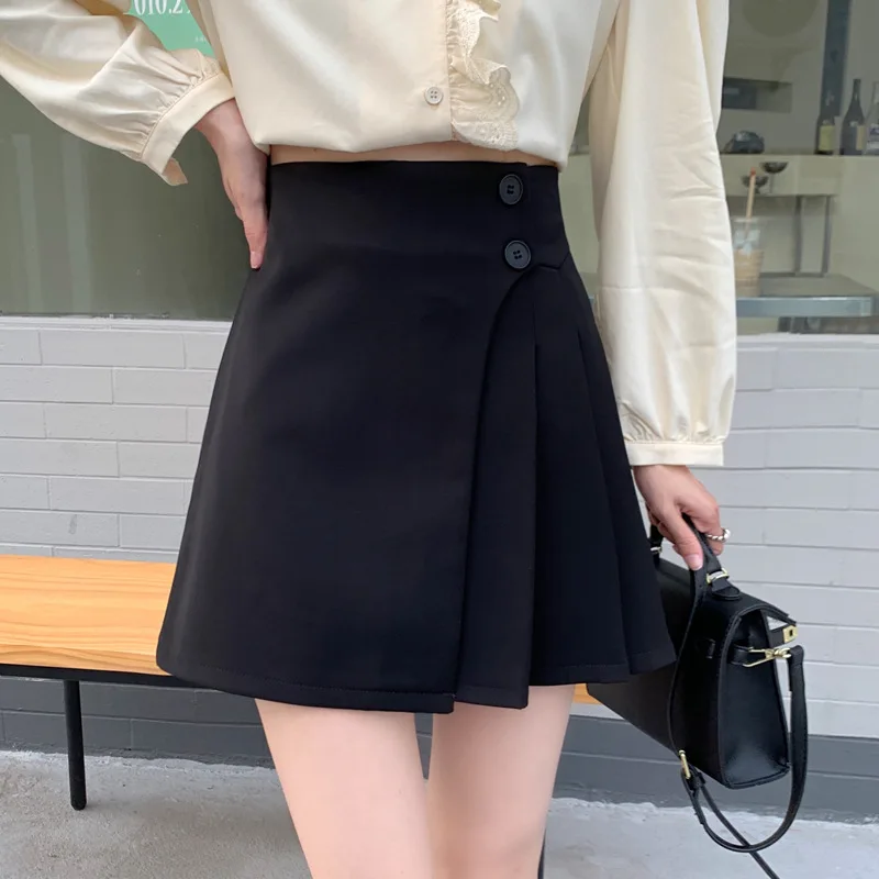 pink skirt High Waist Mini Skirts Women New 2022 Korean Style Streetwear All-match Solid Color Ladies A-line Short Pleated Skirt skater skirt