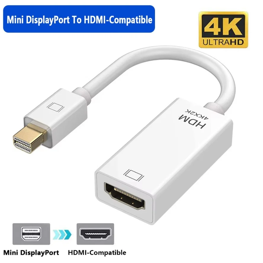 Adaptateur Mini DP Thunderbolt vers HDMI, convertisseur Connecto 4K 2K 1080P pour MacBook surface ordinateur portable TV moniteur projecteur
