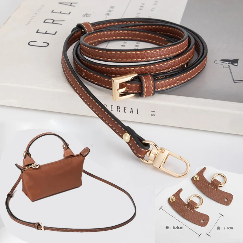 

New Bag Transformation Accessories for Longchamp Mini Bag Straps Punch-free Genuine Leather Shoulder Strap Crossbody Conversion