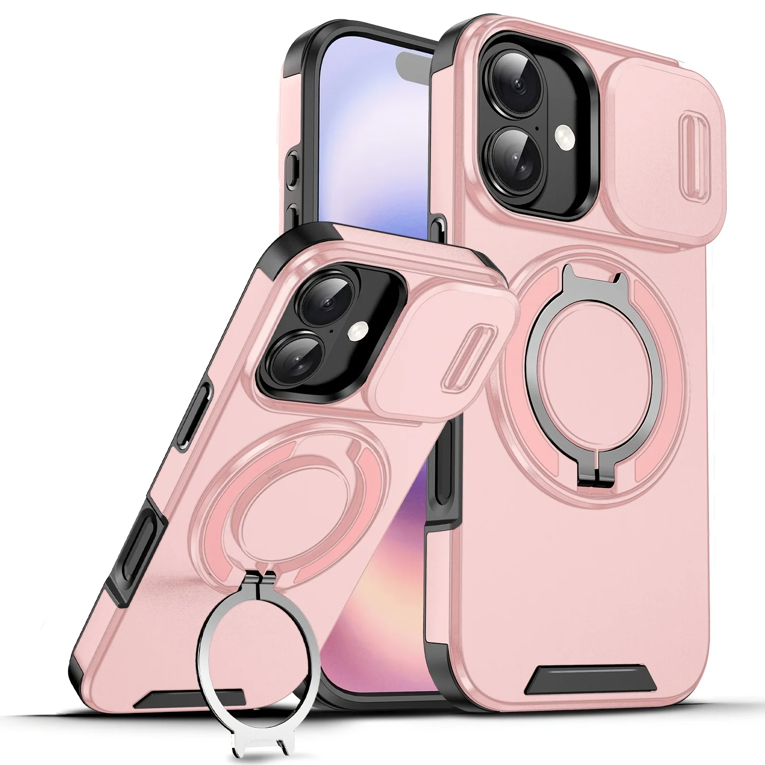 Premium Heavy Duty Armor Magnetic Bracket Case with Slide Camera Protection