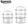 2L Mini Household Electric Food Steamer with Timer Knob control Auto Shut-off Visualization Food Warmer 3 layers Egg Boiler 5