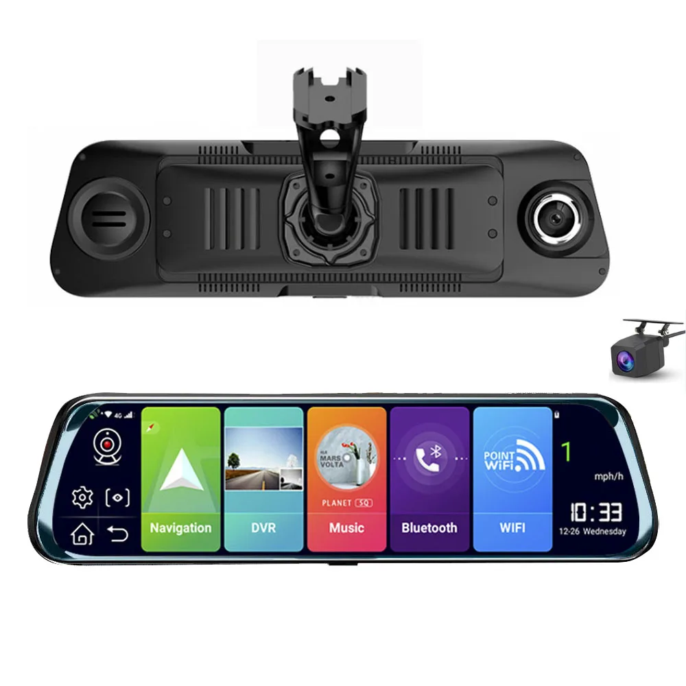 

HGDO 10" 4G dash cam with Mount In car rearview mirror Camera Android 2+32G ADAS GPS 1080P Video registrar recorder Auto Dvr