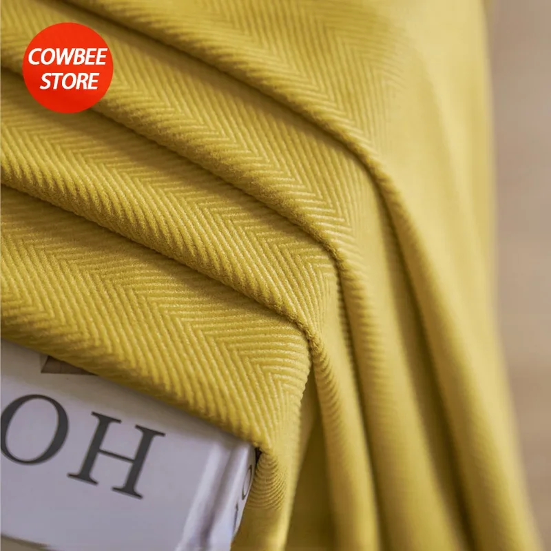 

2023 New Cream Ginger Matcha Green Japanese Simple Nordic Style Living Room Bedroom Blackout Velvet Curtains