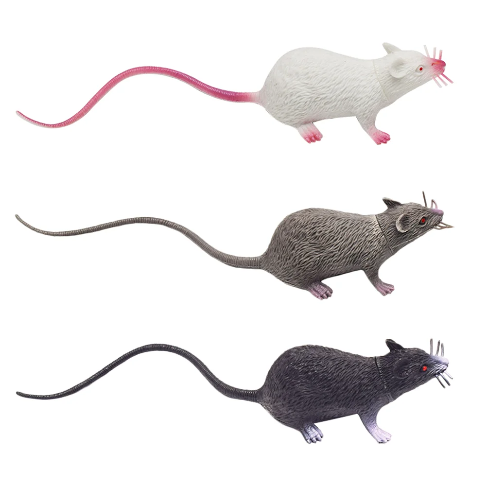 

3 Pcs Model Simulation Mouse Child Models Indoor Playset Pvc Interactive Pet Toys