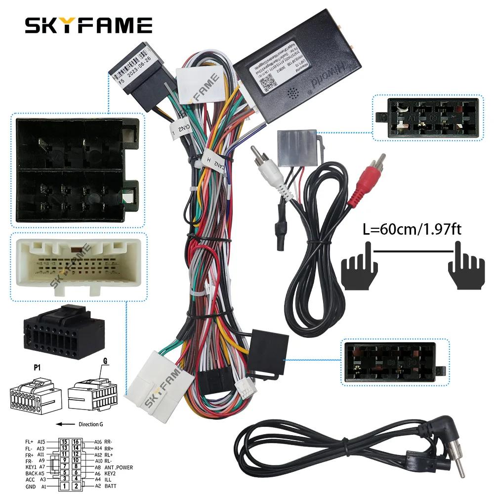 16Pin Car Wiring Harness Adapter Canbus Box Decoder For Renault Megane 3 Koleos Fluence SM3 LNF1.10 G-Renault-RZ-59 car wire cable adapter