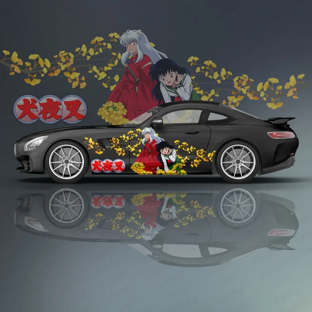 

Наклейка для автомобиля Inuyasha с рисунком, Виниловая наклейка для гоночного автомобиля с обезболивающим рисунком на боку