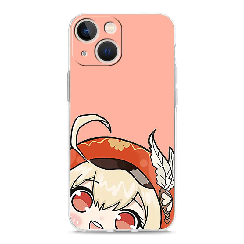 Genshin Impact Anime Cute Phone Case For iPhone 11 13 Pro Max 12 mini SE2 6 7 8 Plus XR XS Max Soft Silicon Clear Cover Coque iphone 13 pro max case clear