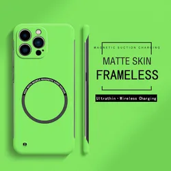 Frameless Magnetic Slim Case with Matte Finish and Wireless Charging Compatibility - iPhone 16 Pro (Green)