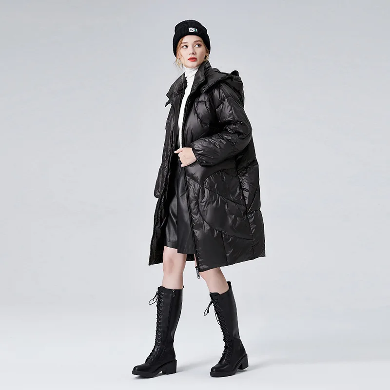 

Women Down Coats for Winter 2022 Doudoune Femme Puffer Down Jacket Clothes Long Parkas Warm Female Overcoats Hooded Black