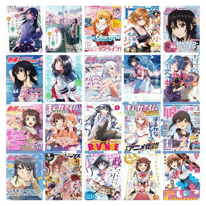 

20 Sheets/Set Kawaii Anime wallpaper Wall stickers poster dormitory manga cover cartoon decoration poster girl sweet photo gift